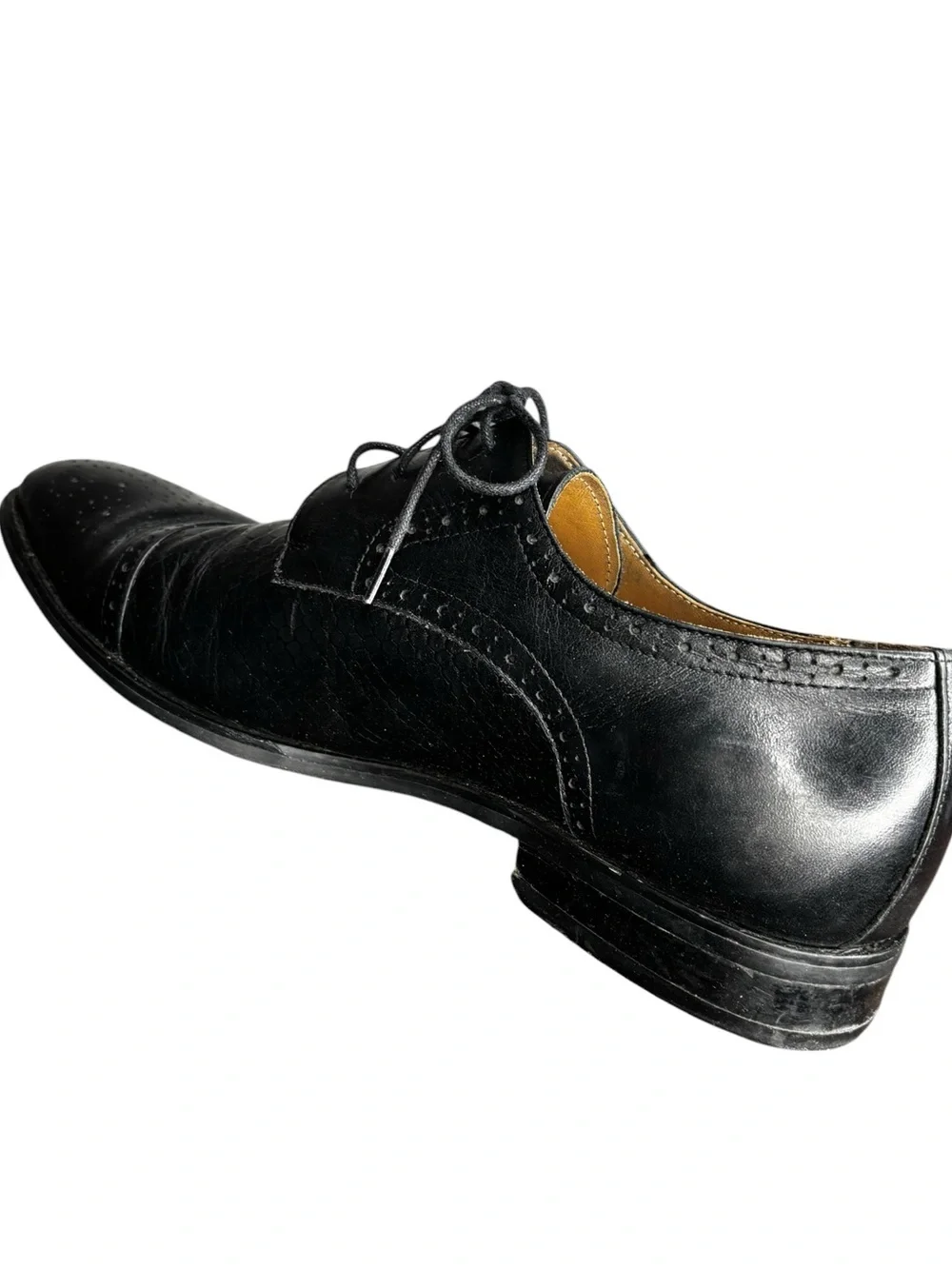 VTG Louis Vuitton Men’s Black Leather Lace-up Derby Shoes Size 45 US 10.5
